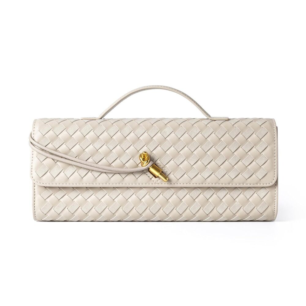 Woven Purse For Women Evening Clutch Woven Leather Handbags Crossbody Bag